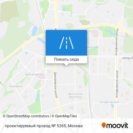 Карта проектируемый проезд № 5265