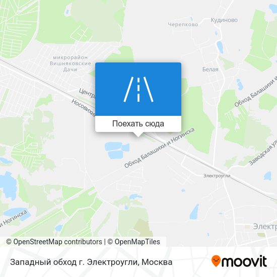Карта Западный обход г. Электроугли