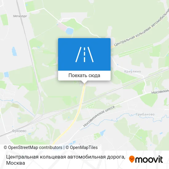 Карта Центральная кольцевая автомобильная дорога