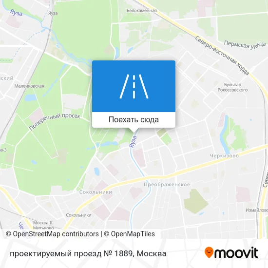Карта проектируемый проезд № 1889