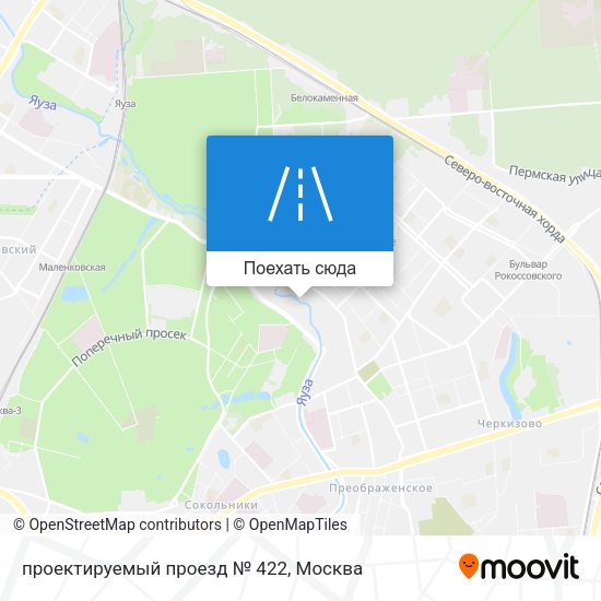Карта проектируемый проезд № 422