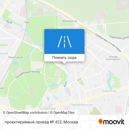 Карта проектируемый проезд № 422
