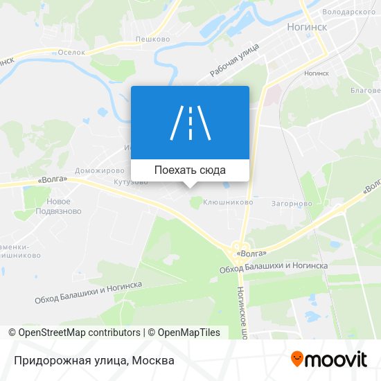 Карта Придорожная улица