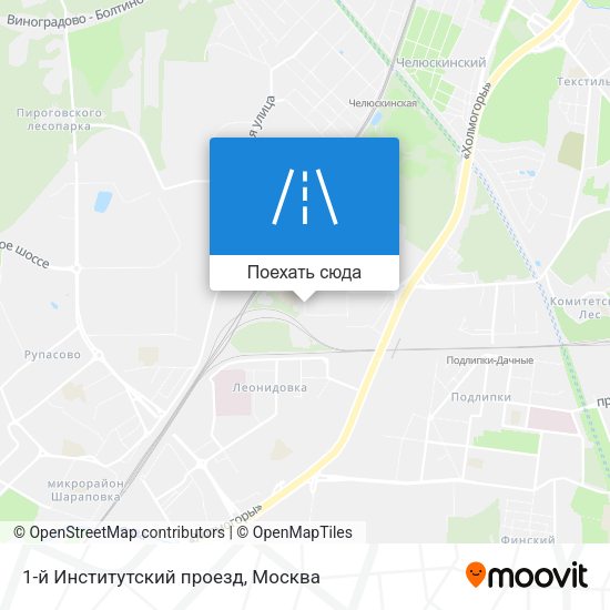 Карта 1-й Институтский проезд