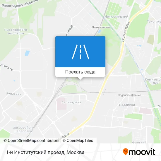 Карта 1-й Институтский проезд