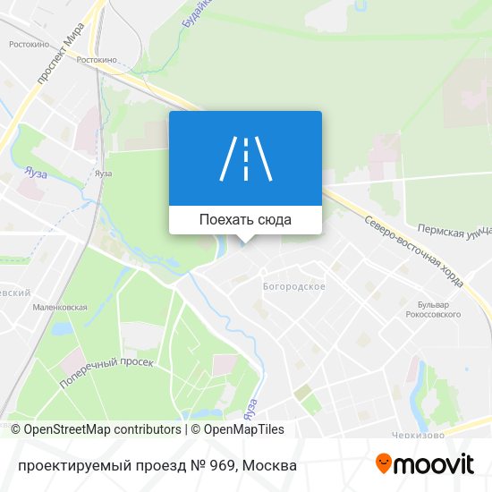 Карта проектируемый проезд № 969