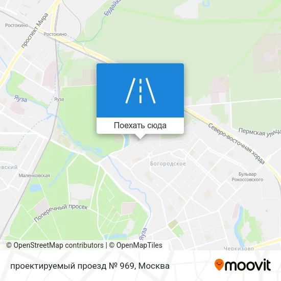 Карта проектируемый проезд № 969