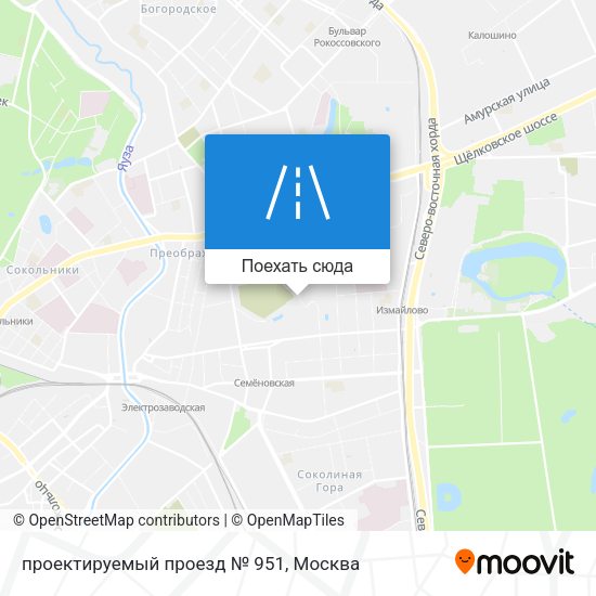 Карта проектируемый проезд № 951
