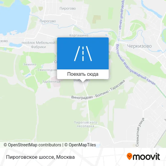 Карта Пироговское шоссе