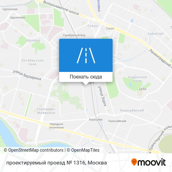 Карта проектируемый проезд № 1316