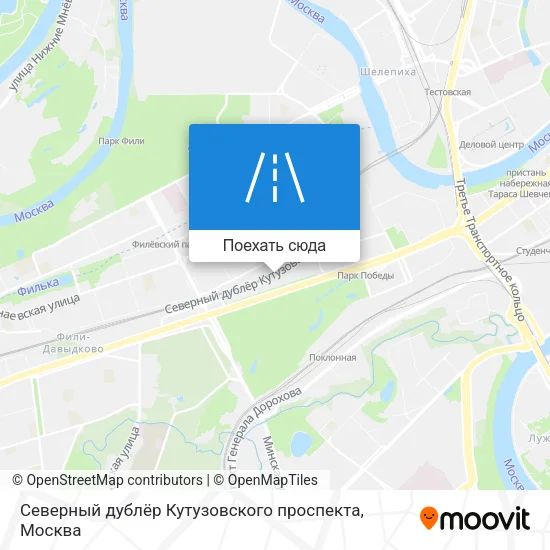 Карта Северный дублёр Кутузовского проспекта