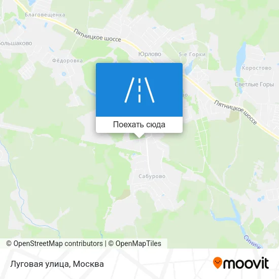 Карта Луговая улица