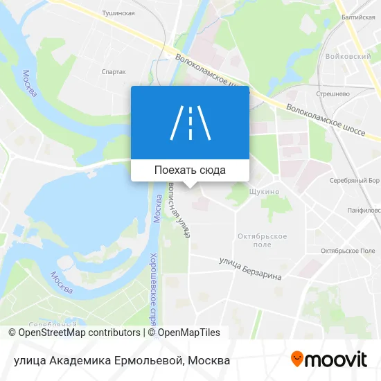 Карта улица Академика Ермольевой