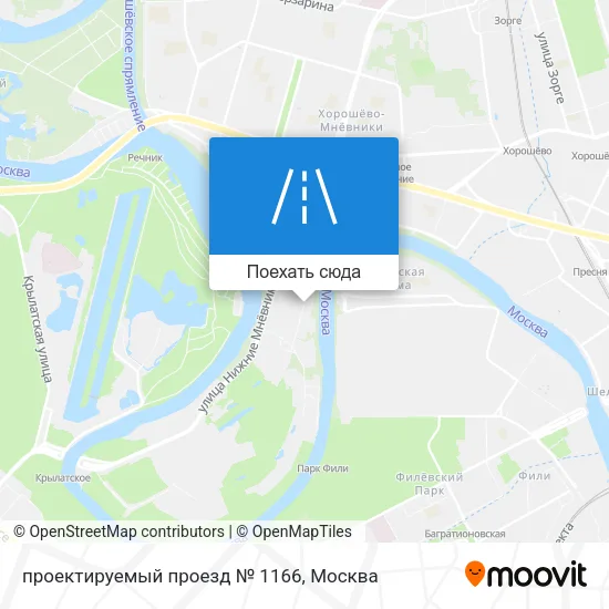 Карта проектируемый проезд № 1166
