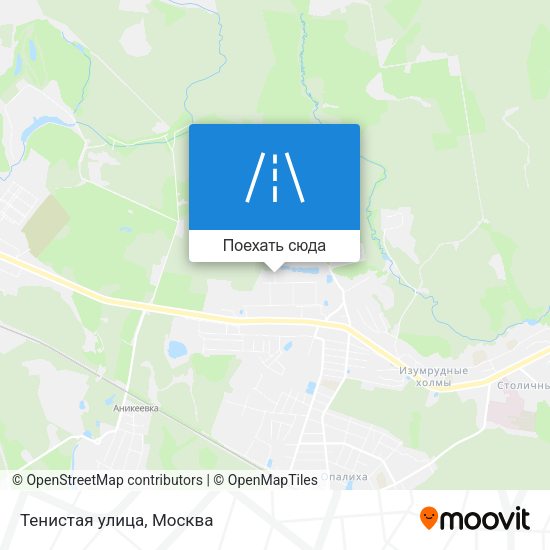 Карта Тенистая улица