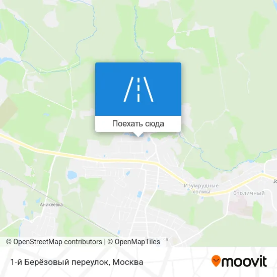 Карта 1-й Берёзовый переулок