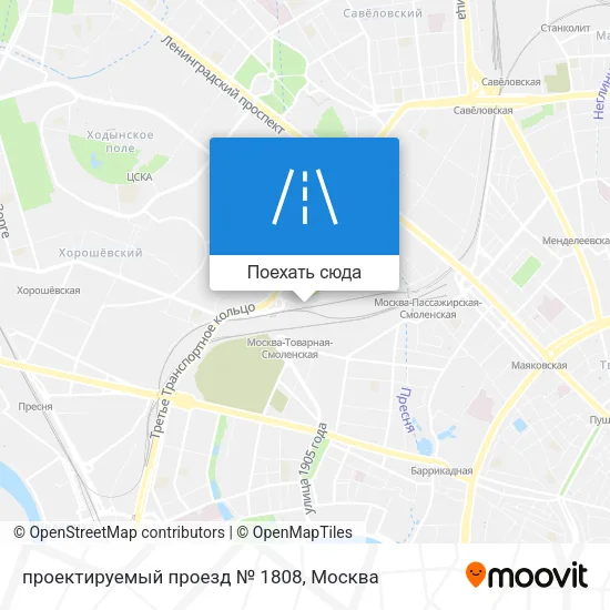 Карта проектируемый проезд № 1808
