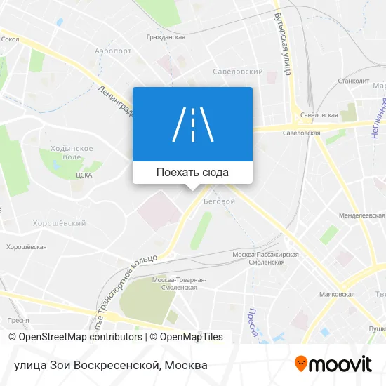 Карта улица Зои Воскресенской