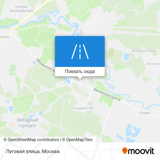 Карта Луговая улица