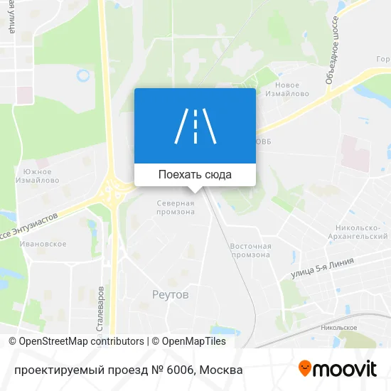 Карта проектируемый проезд № 6006