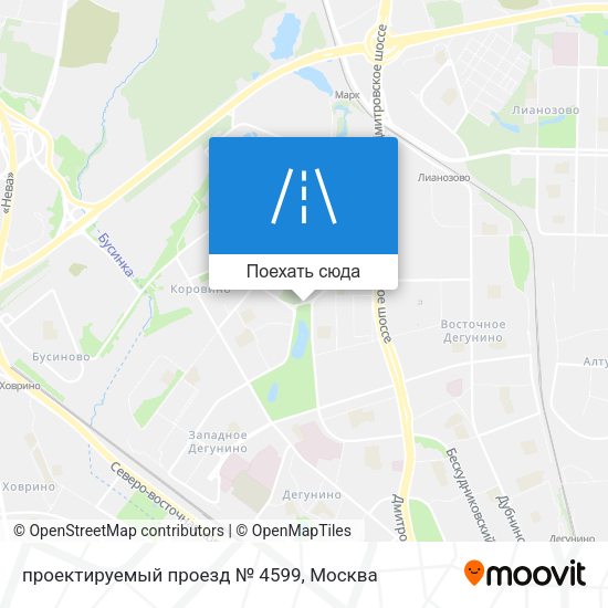 Карта проектируемый проезд № 4599