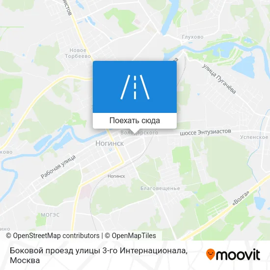 Карта Боковой проезд улицы 3-го Интернационала