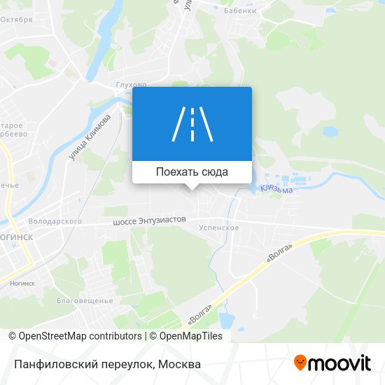 Карта Панфиловский переулок