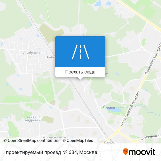 Карта проектируемый проезд № 684