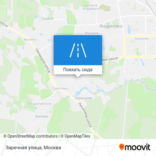 Карта Заречная улица