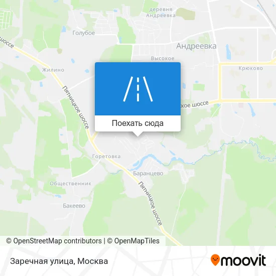 Карта Заречная улица