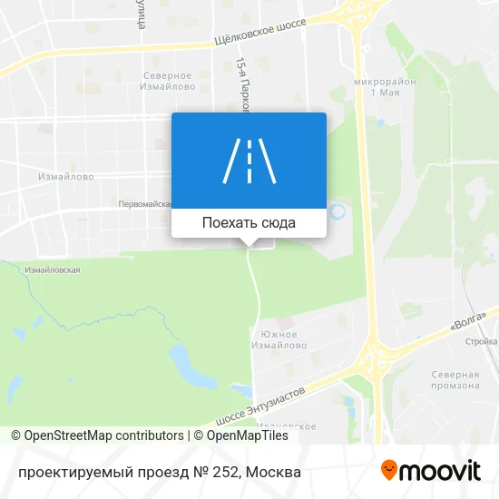Карта проектируемый проезд № 252