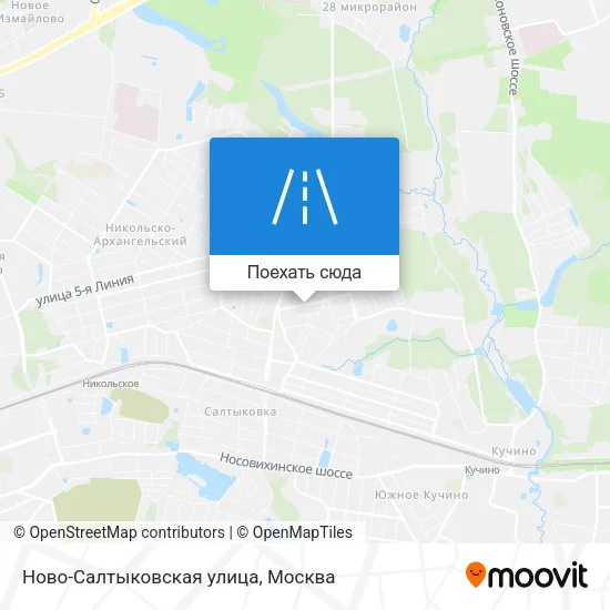 Карта Ново-Салтыковская улица