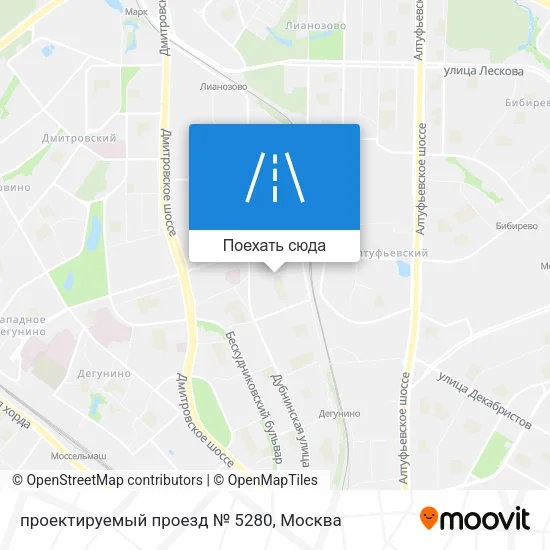 Карта проектируемый проезд № 5280