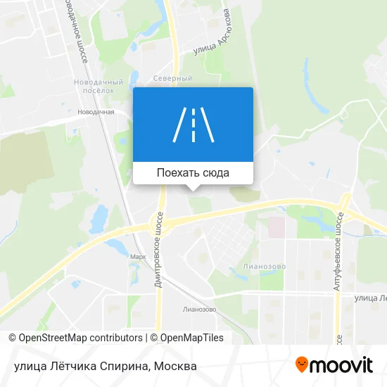 Карта улица Лётчика Спирина