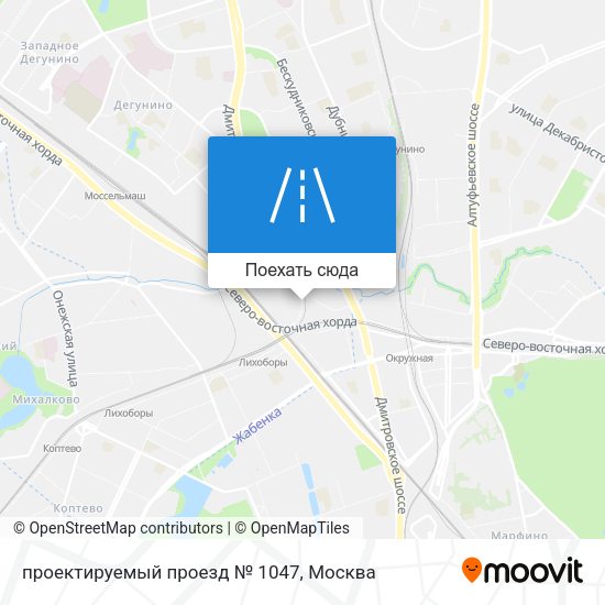 Карта проектируемый проезд № 1047