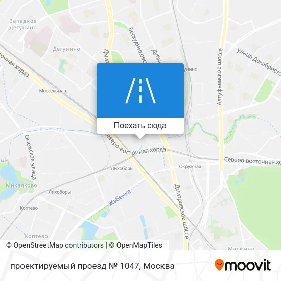 Карта проектируемый проезд № 1047
