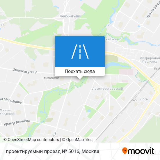 Карта проектируемый проезд № 5016
