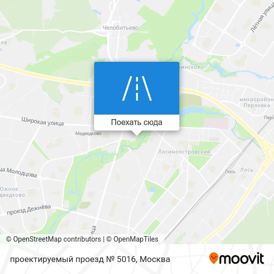 Карта проектируемый проезд № 5016
