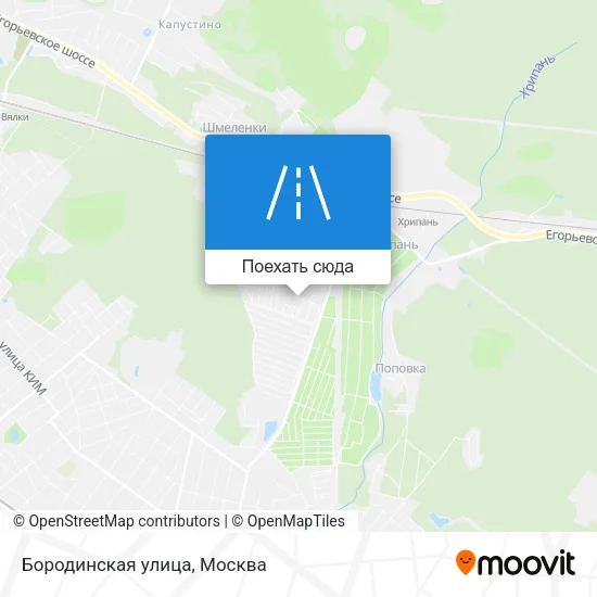 Карта Бородинская улица