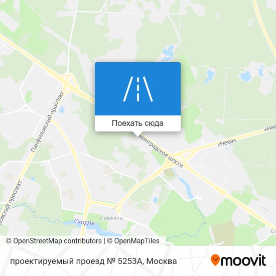 Карта проектируемый проезд № 5253А