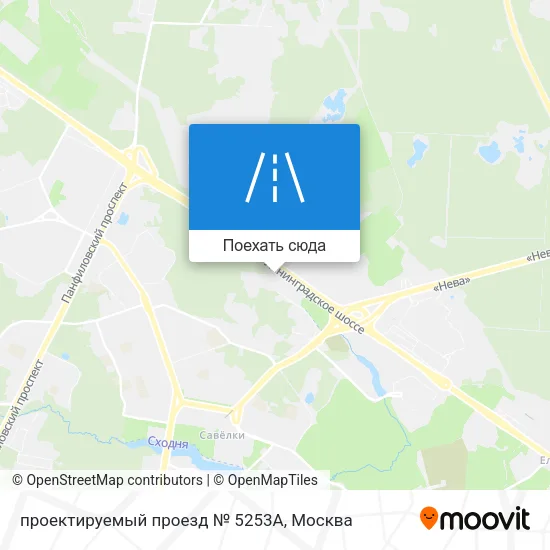 Карта проектируемый проезд № 5253А