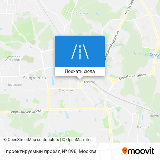 Карта проектируемый проезд № 898