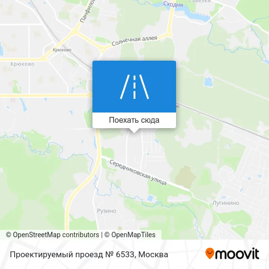 Карта Проектируемый проезд № 6533