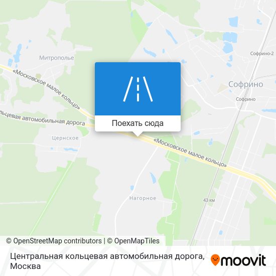 Карта Центральная кольцевая автомобильная дорога