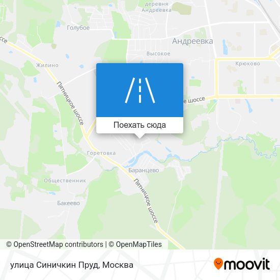 Карта улица Синичкин Пруд