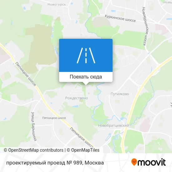 Карта проектируемый проезд № 989