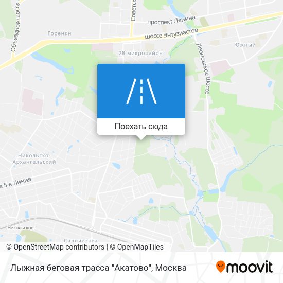 Карта Лыжная беговая трасса "Акатово"