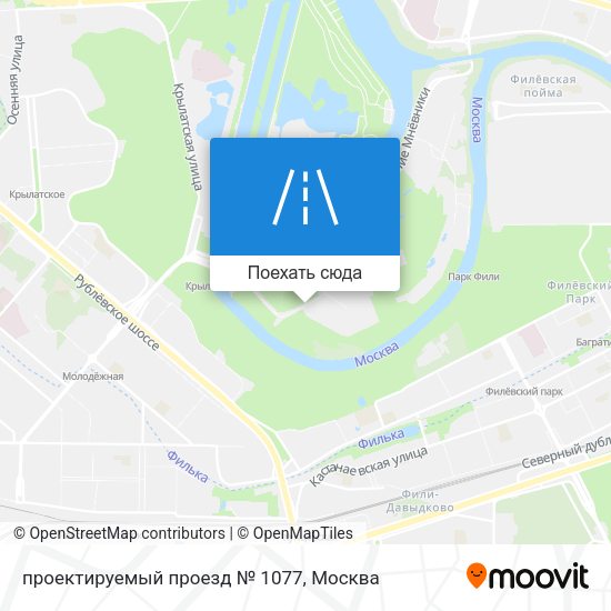Карта проектируемый проезд № 1077