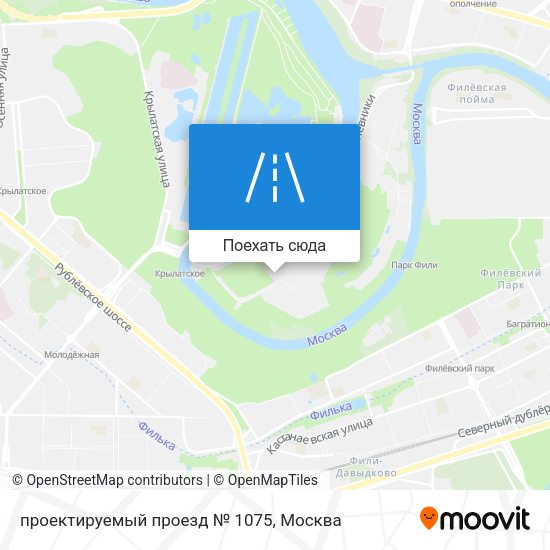 Карта проектируемый проезд № 1075