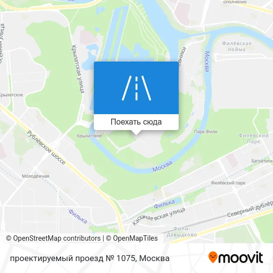 Карта проектируемый проезд № 1075